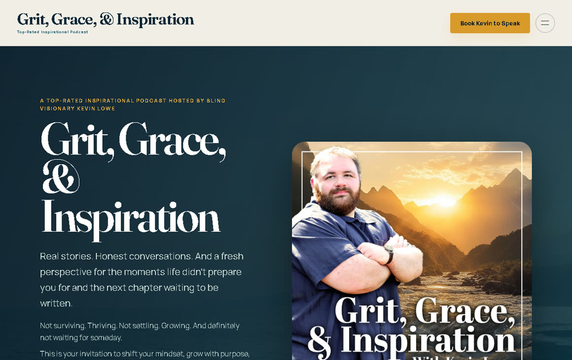 Screenshot of the Grit, Grace & Inspiration podcast page.